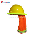 Visier-Kalk-Polyester-Maschen-harter Hut-Hals-Schatten, Sturzhelm-Sonnenschutz mit reflektierendem Streifen-hoher Sicht-Sicherheit